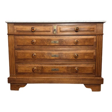 French Walnut Chest of Drawers, Early 20th Century For Sale
