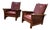 Stickley Spindle Reclining Leather Morris Chairs, a Pair For Sale