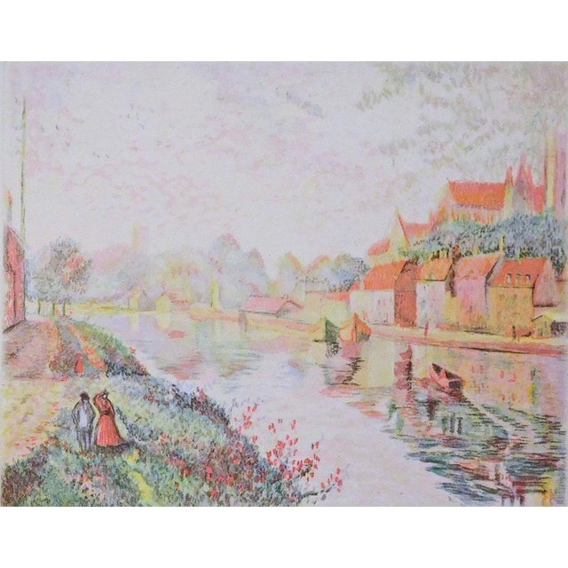 "Auxerre Cathedral River Banks" Original Limited Edition Engraving with Aquatint Printed in France Original Limited...