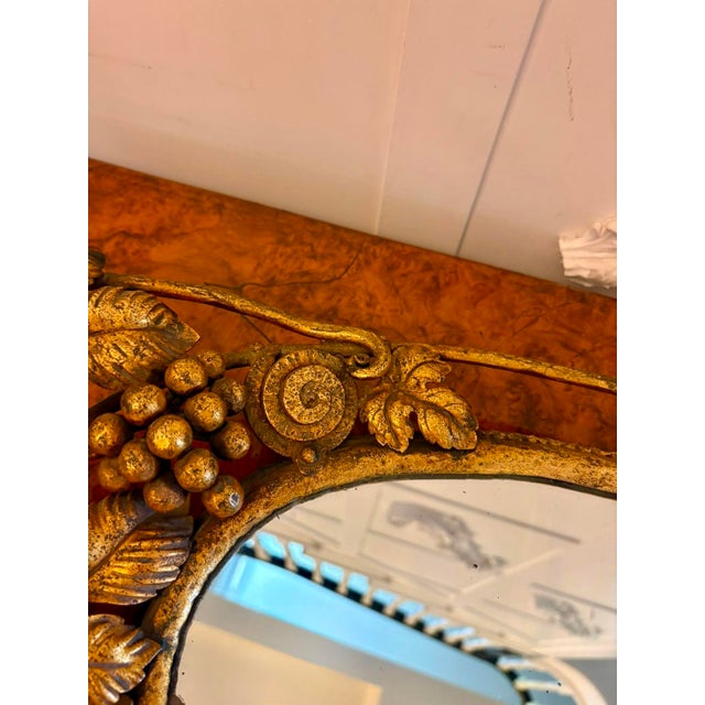 1900 - 1909 Antique Edwardian Gilt Metal Mirrored Grape Vine Drinks Serving Tray, 1900 For Sale - Image 5 of 12
