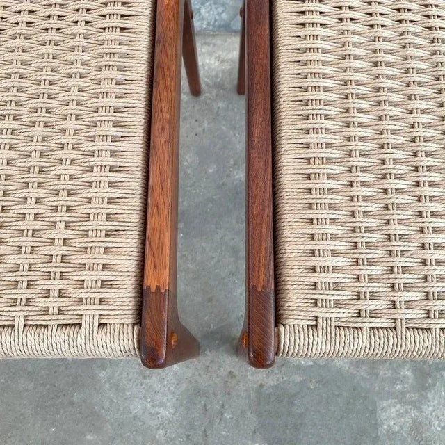 1960s Scandinavian Modern Teak and Rope Weave Dining Chairs - Set of 6 For Sale - Image 10 of 10