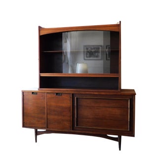 1960s Mid-Century Modern Walnut Hutch For Sale