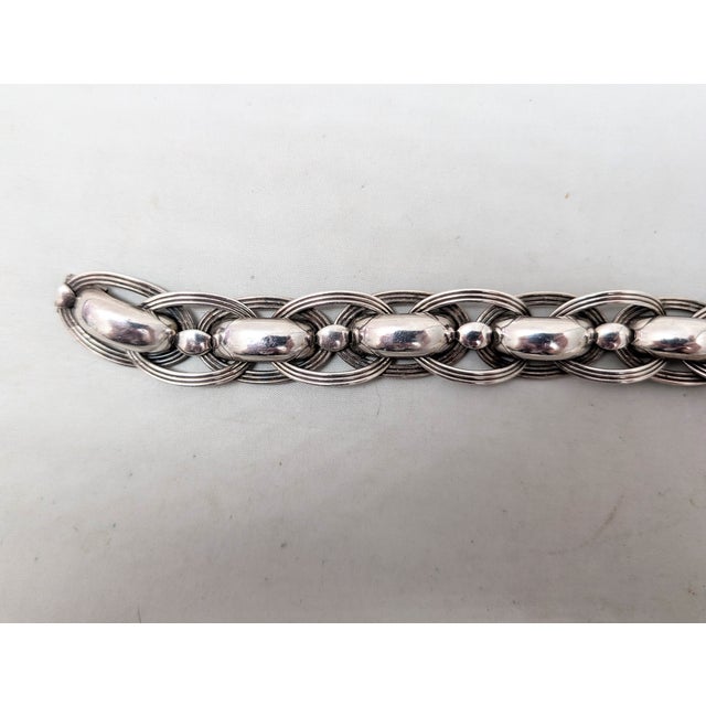 Vintage 1950s Signed Napier Silvertone Link Bracelet For Sale - Image 10 of 11