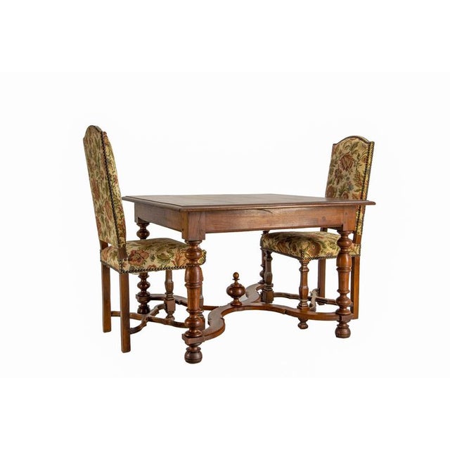 19th Century Louis XIII French Square Oak Table with X-Shaped Crossbar, 1890s For Sale - Image 14 of 16