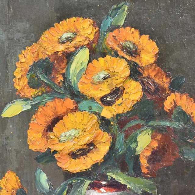Flower Painting by Dolzan Primo, 1933 For Sale - Image 3 of 7