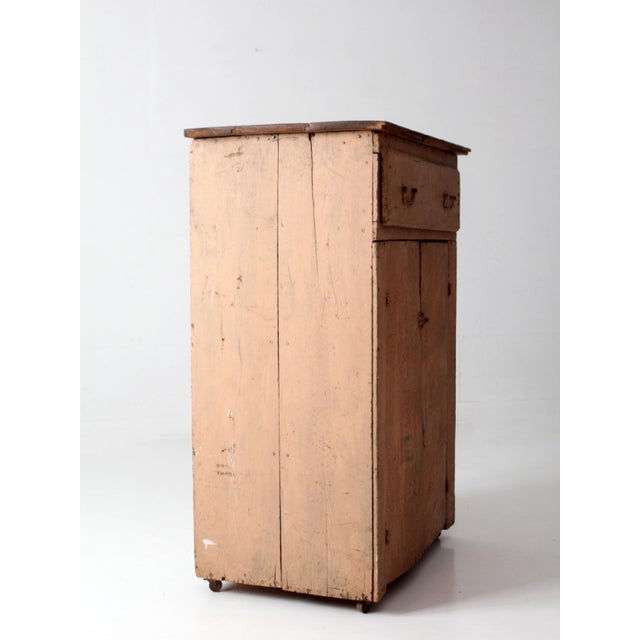 Antique Painted Farmhouse Cupboard With Drawer and Double Doors For Sale - Image 17 of 18