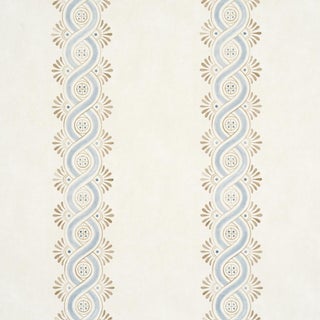 Schumacher Leonidis Stripe Wallpaper, In Blue For Sale