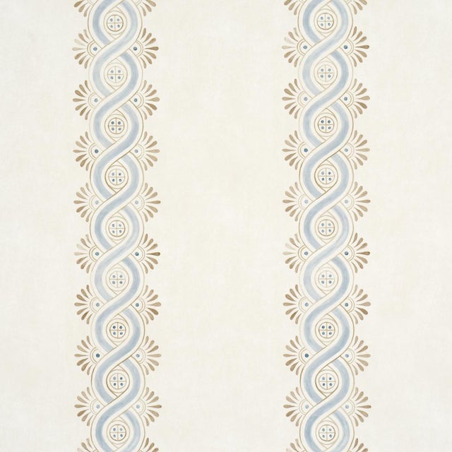 Schumacher Leonidis Stripe Wallpaper, In Blue For Sale
