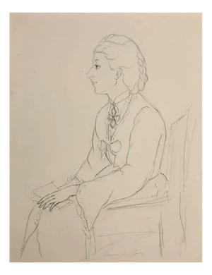 Jeanne De Jesse, Portrait, Original Drawing, Early 20th-Century