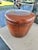 Mid 20th Century Brown Leather Drum Shape Low Stool or Foot Rest For Sale - Image 4 of 6