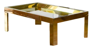 Coffee Table in Brass and Chromed Metal with Glass Top, Italy, 1970