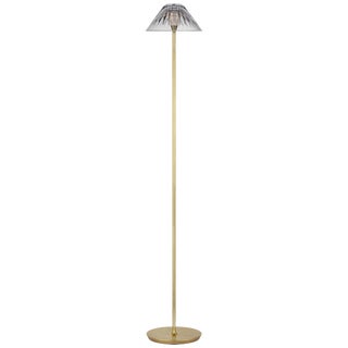 Waterford by Visual Comfort Signature Blaze 55" Floor Lamp in Natural Brass with Clear Crystal For Sale