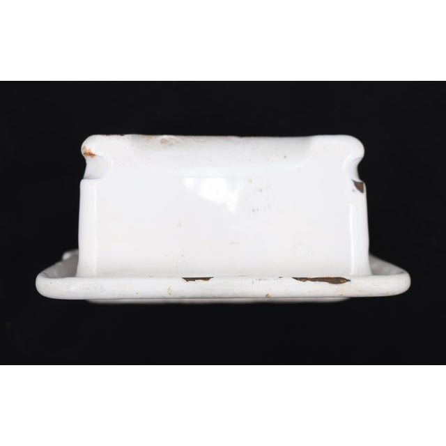 Mid 20th Century Antique Enameled Cast Iron Bathtub Recessed Soap Dish For Sale - Image 5 of 7