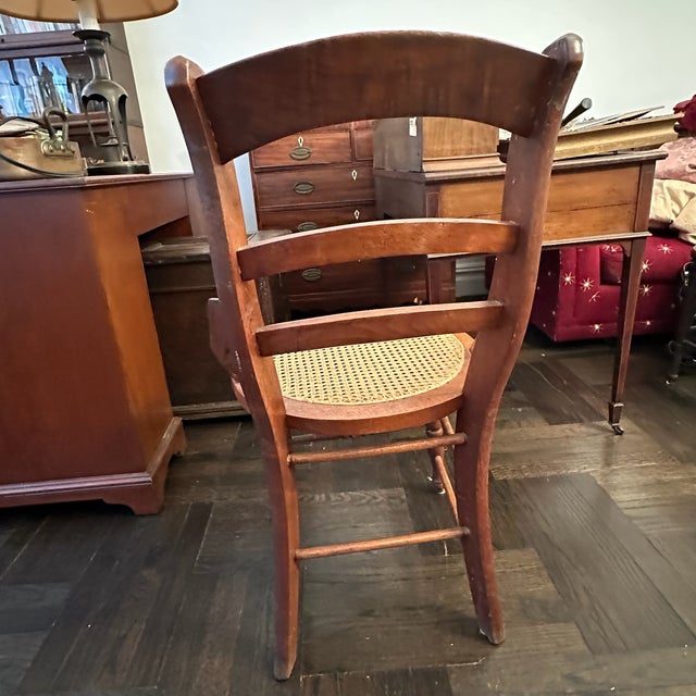 Victorian Antique Victorian Eastlake Cane Chair With Burl Inlays For Sale - Image 3 of 9
