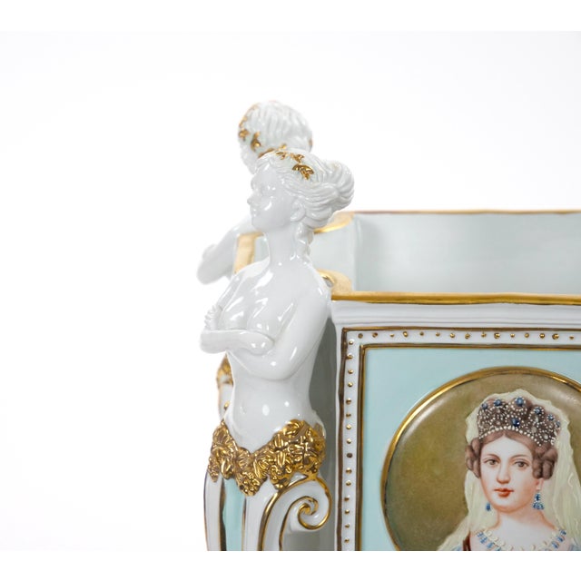 Ceramic Antique Sèvres Porcelain Classical Decorated Figural Sculpture Cachepot / Center For Sale - Image 7 of 12