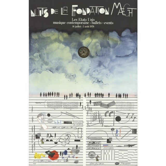1970 Saul Steinberg Nuits De La Fondation Lithograph Poster For Sale