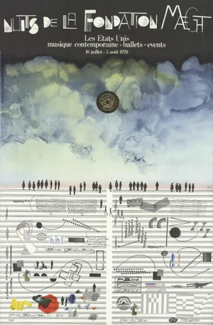 1970 Saul Steinberg Nuits De La Fondation Lithograph Poster