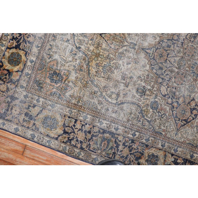 Textile 19th Century Antique Mohtasham Kashan Rug For Sale - Image 7 of 11