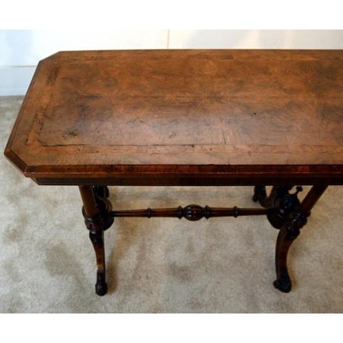 Antique Victorian Writing Table in Walnut, 1880s For Sale - Image 6 of 11