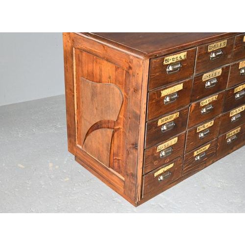 Wood Ironmongers Shop Counter Drawers, 1910s For Sale - Image 7 of 15