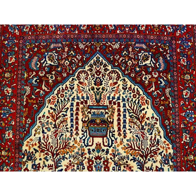 This Sarough Ghiasabad Mihrab rug is made of cotton hand -made from cotton tub. Very fine and dense link with approx....