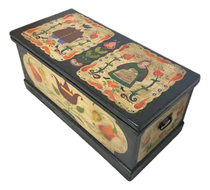 D. 1958 Peter Hunt Handpainted Folk Art Wedding Chest, Provincetown