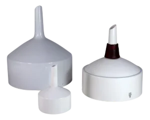 White Ceramic Laboratory Funnels, Germany, 1930s, Set of 3