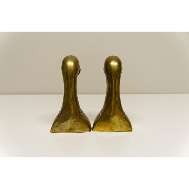 Late 20th Century Late 20th Century Brass Duck Head Bookends a Pair For Sale - Image 5 of 7