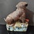 Ceramic Vintage Shiwan Ware Shar-Pei Dog Sculpture | Handmade Ceramic Figure With Peaches | 12" Tall For Sale - Image 7 of 8