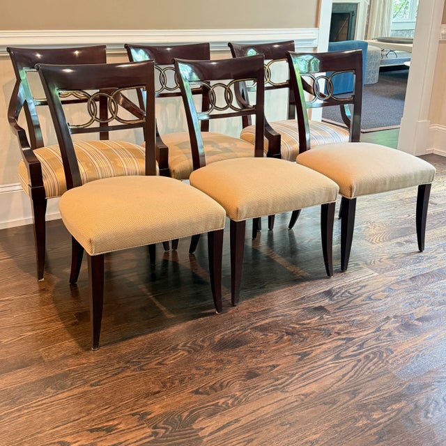 Transitional Set of 6 Thomas Pheasant for Baker Cleo Dining Chairs For Sale - Image 3 of 14