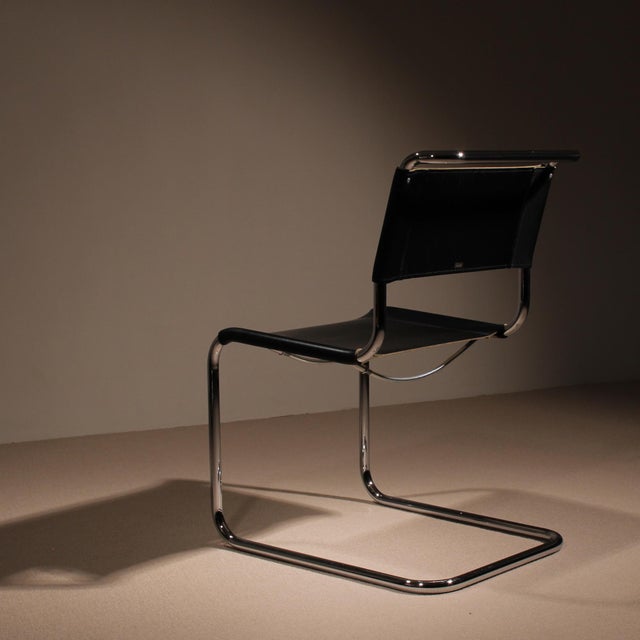 Cantilever Chair in Black Leather by Mart Stam for Thonet, Germany, 1926 For Sale - Image 13 of 18