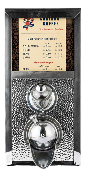 Vintage German Chrome-Front Coffee Bean Dispenser, 1950s