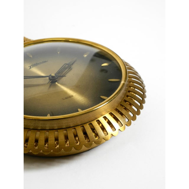 Small Mid-Century Modern Atlanta Wall Clock with 10-Day Movement, 1950s For Sale - Image 9 of 16