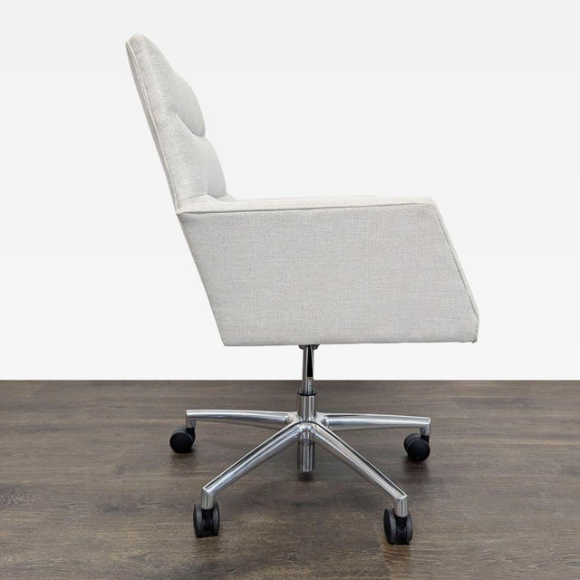 Modern Room & Board Tenley Modern Office Chair With Light Gray Upholstery and Chrome Base For Sale - Image 3 of 11