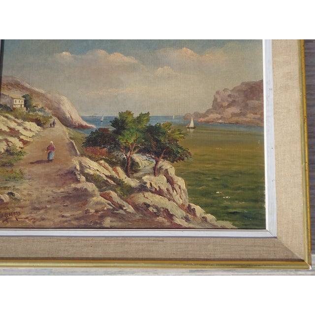 Alberti, Mediterranean Landscape, 1850, Oil on Canvas, Framed For Sale - Image 7 of 16