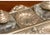Metal Vintage Rococò Style Brass and Crystal Double Inkwells and Stand For Sale - Image 7 of 10