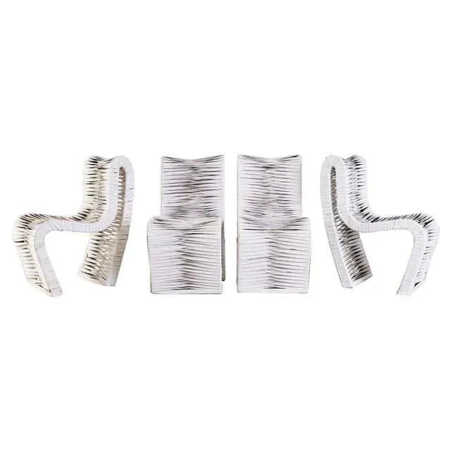 Set of Four Post Modern Sculptural Leather Strap Chairs For Sale - Image 13 of 13