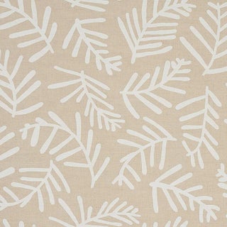 Sample - Schumacher X Caroline Z Hurley Tiah Cove Fabric in Ivory on Natural For Sale