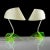 Metal Vintage Green Acrylic Table Lamps attributed to Apolinary Galecki, 1960s, Set of 2 For Sale - Image 7 of 7