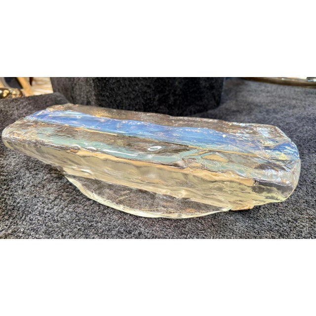 Transparent 1970s Italian Murano Glass Wall Sconces by Mazzega - Set of 3 For Sale - Image 8 of 10