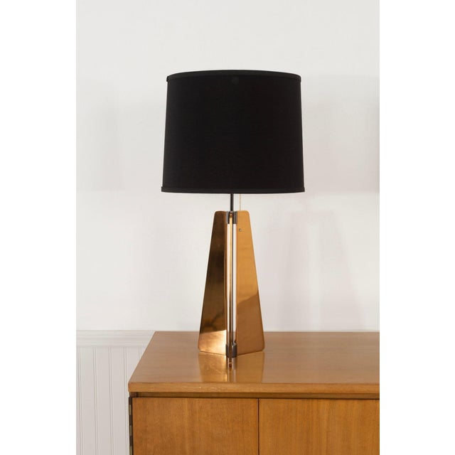 Metal Pair of Custom Solid Brass Obelisk Table Lamps, Circa 2000 For Sale - Image 7 of 7