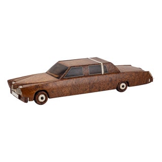 21st Century Hand Carved Wooden Cadillac Car Model For Sale