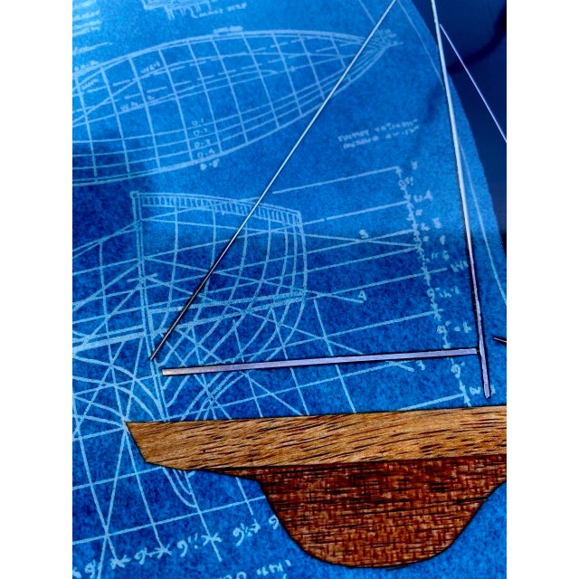 Mid 20th Century Blueprints Under Sail Serving Tray For Sale In San Francisco - Image 6 of 10