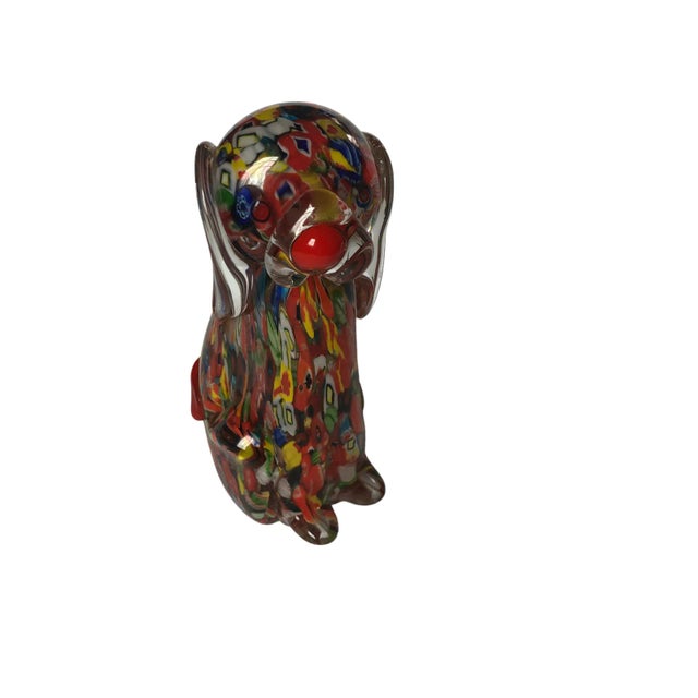 Glass Mid-Century Modern Murano Style Art Glass Dog Figurine For Sale - Image 7 of 11