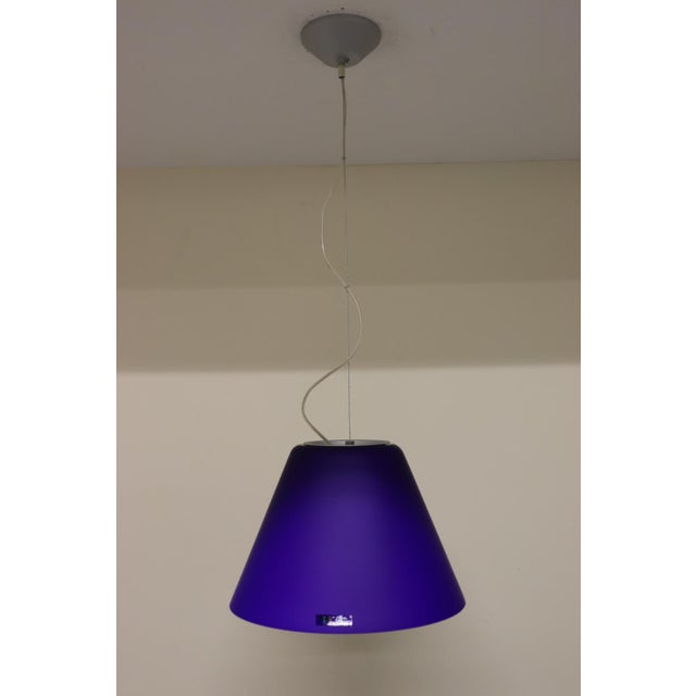 Royal Blue Mid-Century Modern Murano Blue Glass Pendant Lamp For Sale - Image 8 of 10