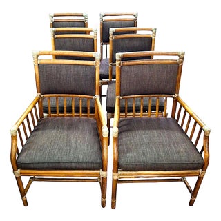 Set of Six McGuire Dining Chairs For Sale