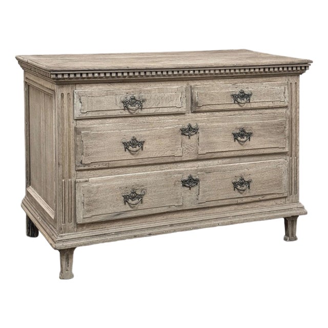 18th Century French Neoclassical Chest of Drawers in Stripped Oak For Sale