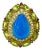 Bochic “Capri” Vintage Blue Opal, Peridot & White Topaz Ring - 18K Gold & Silver For Sale