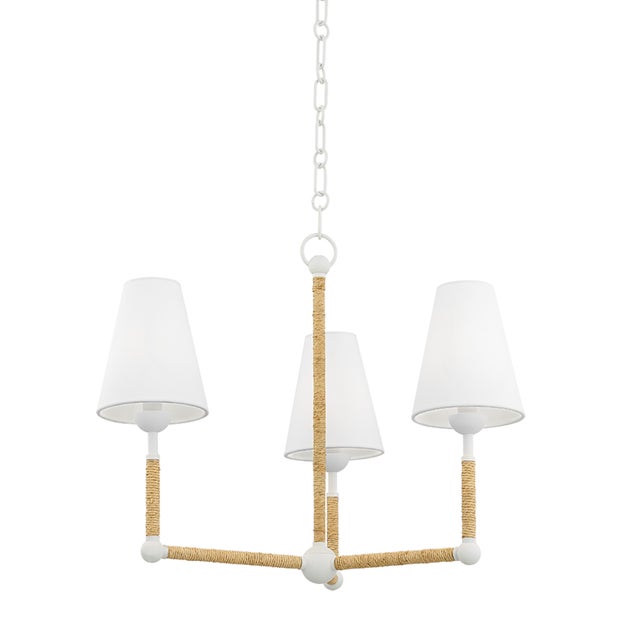 Coastal Mitzi Mariana 3-Light Chandelier, Textured White For Sale - Image 3 of 3