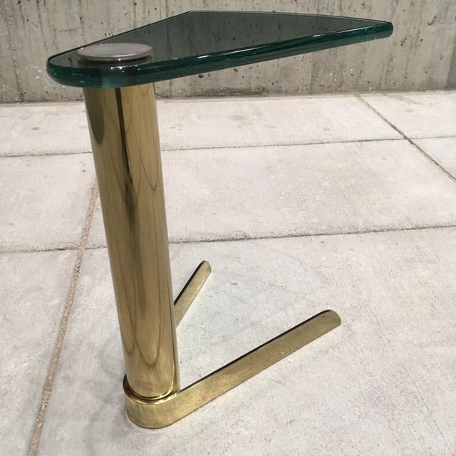 Pace Collection Postmodern Tubular Brass & Glass Side Table From Pace Collection For Sale - Image 4 of 13